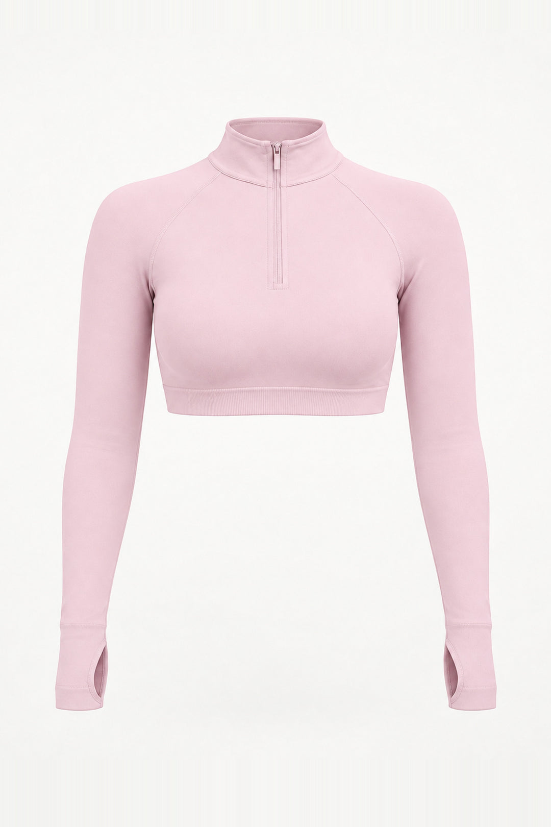 Form Cropped Half Zip Jacket, Pink Blush ghost mannequin