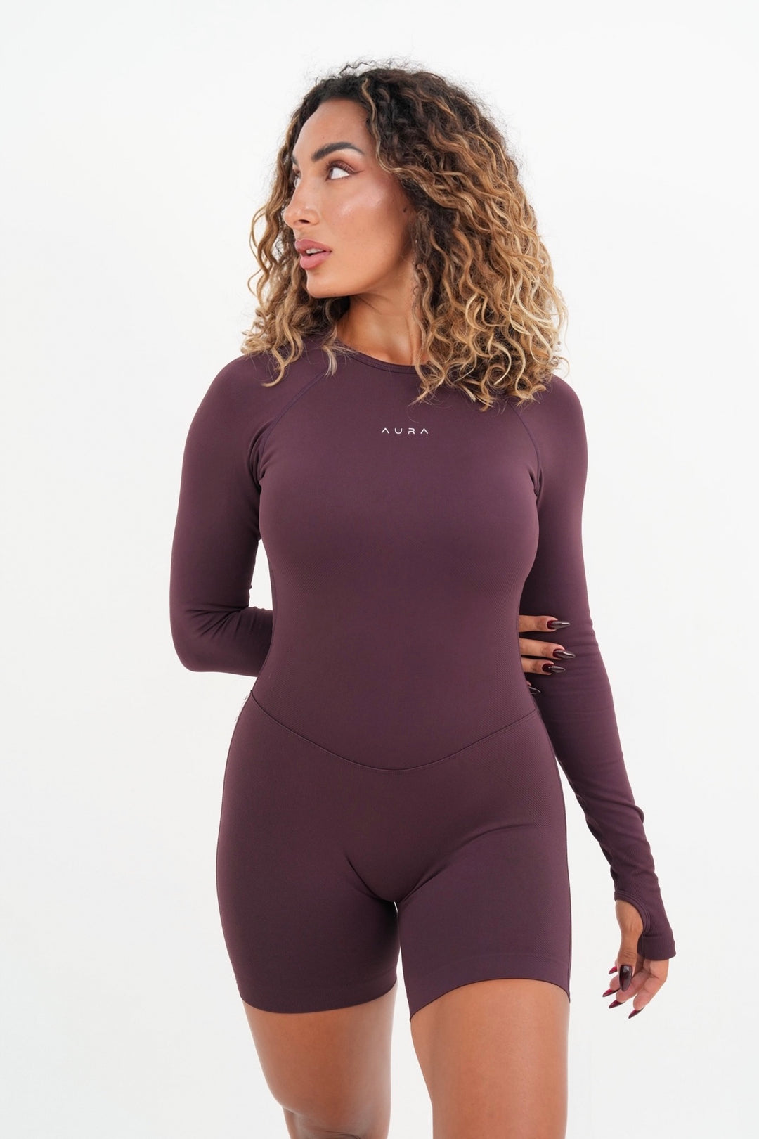 Form Long Sleeve Jumpsuit, Merlot