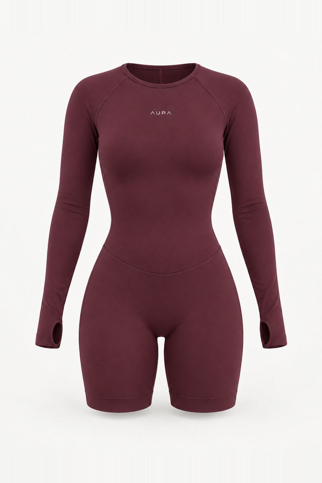 Form Long Sleeve Jumpsuit, Merlot ghost mannequin