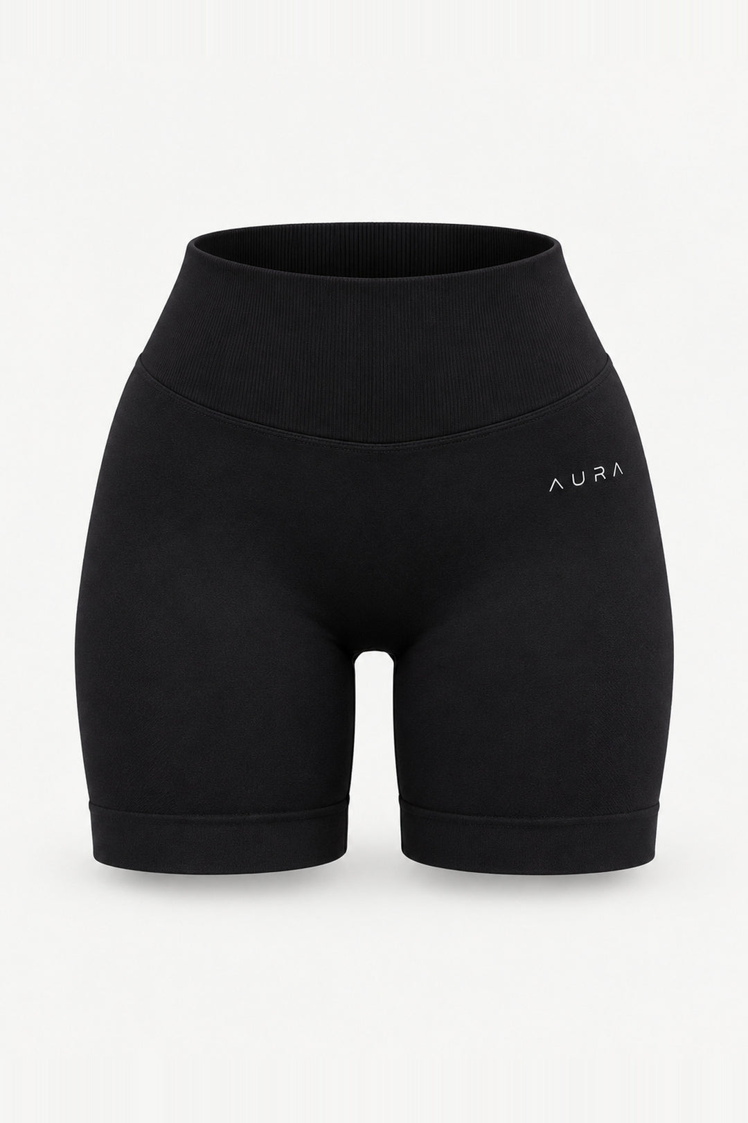 Form Scrunch Shorts, Black ghost mannequin