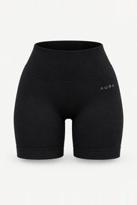 Form Scrunch Shorts, Black ghost mannequin