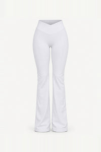 Form V Waist Scrunch Flare Pants, White ghost mannequin