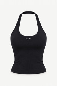 Form Halter Tank, Black ghost mannequin