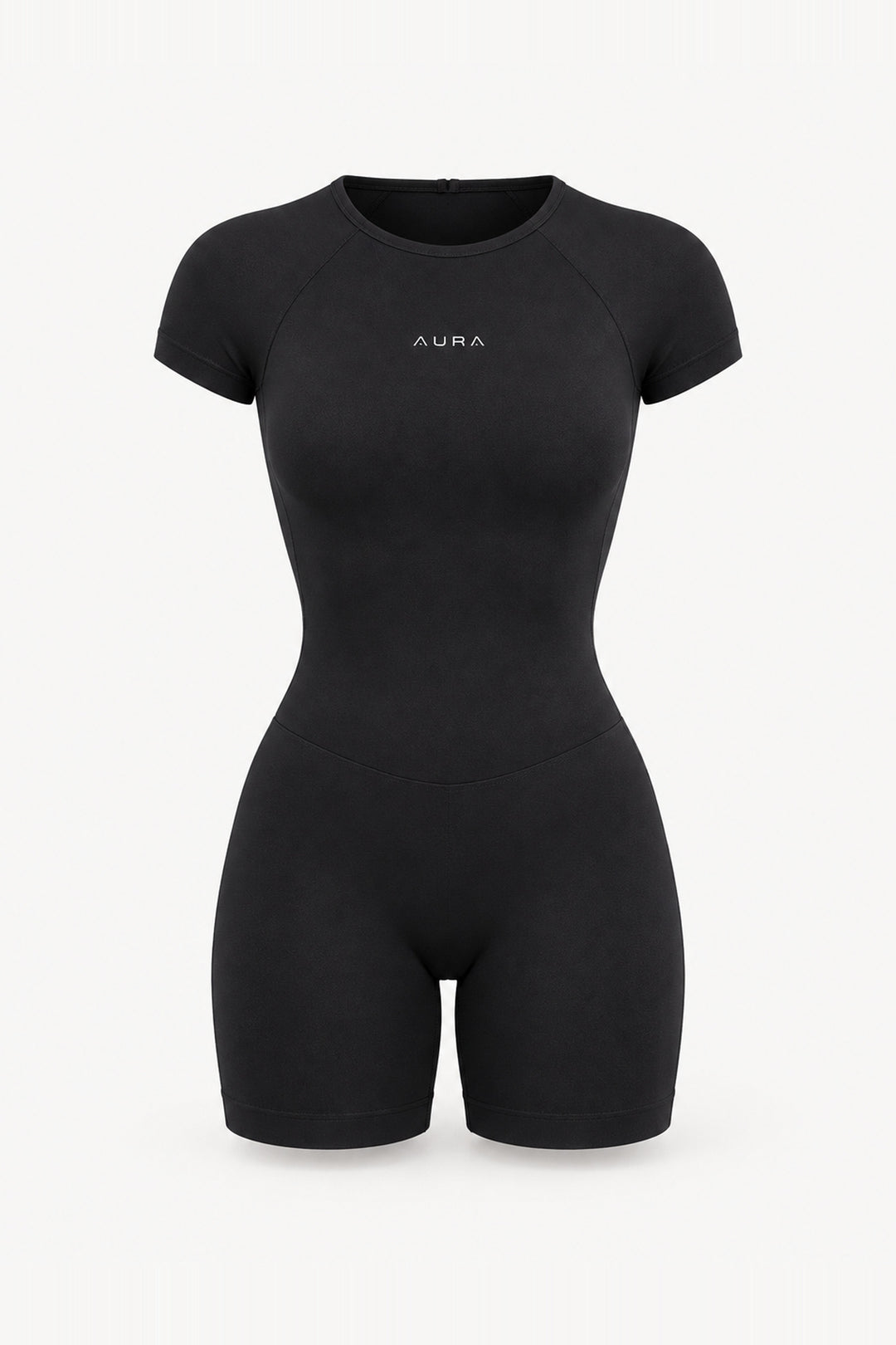 Form Short Sleeve Jumpsuit, Black ghost mannequin