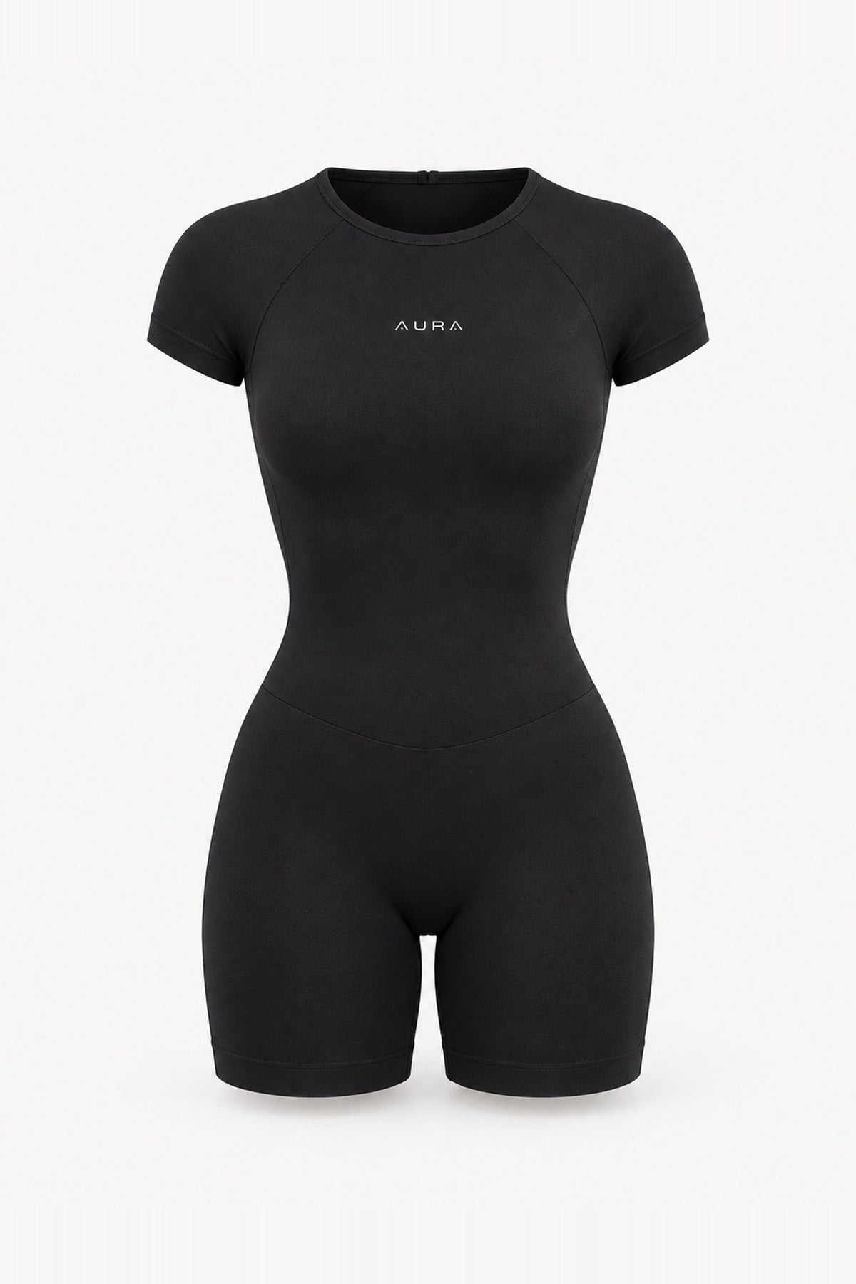 Form Short Sleeve Jumpsuit, Black ghost mannequin