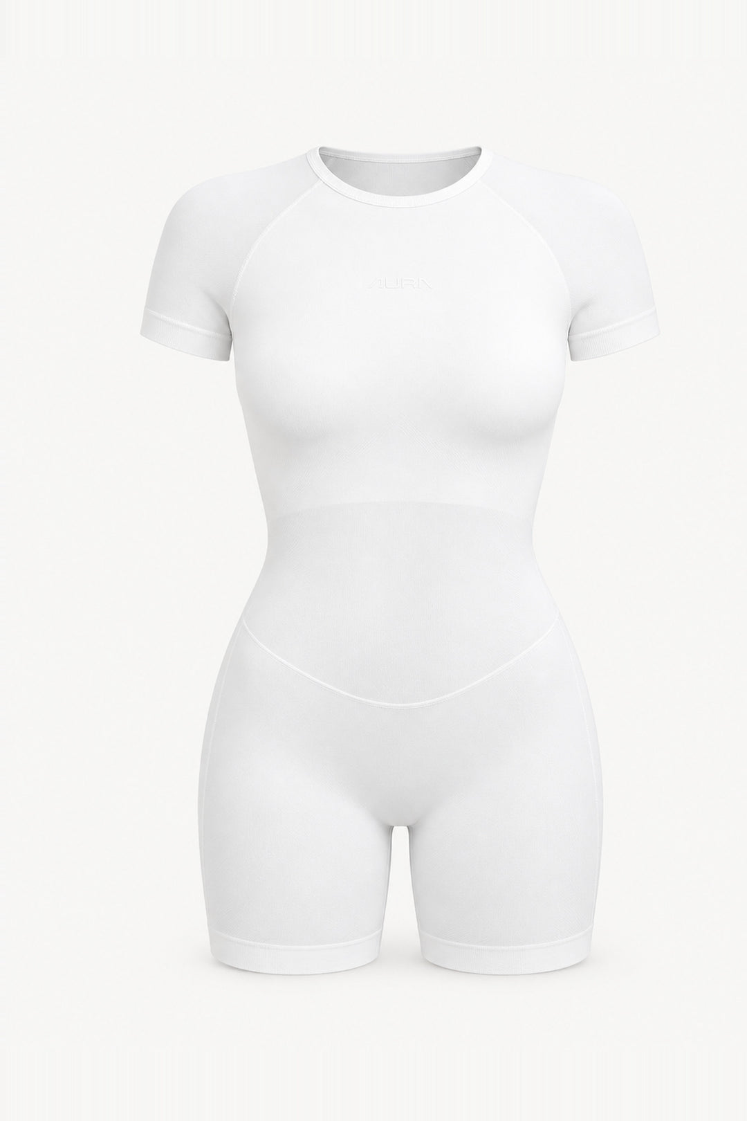 Form Short Sleeve Jumpsuit, White ghost mannequin