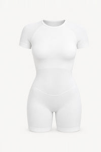 Form Short Sleeve Jumpsuit, White ghost mannequin