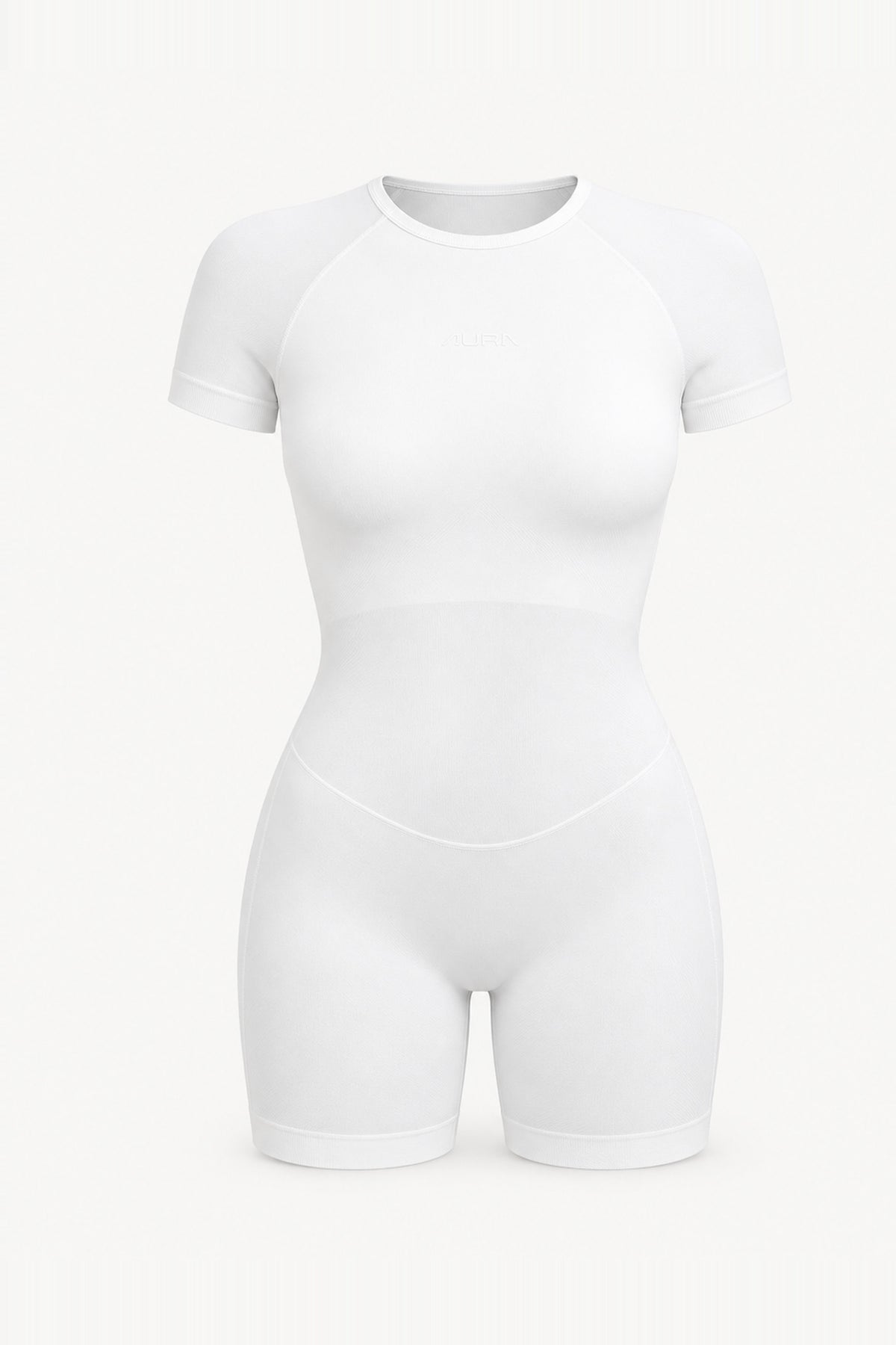 Form Short Sleeve Jumpsuit, White ghost mannequin