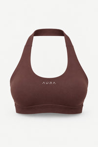 Form Halter Crop, Cocoa ghost mannequin