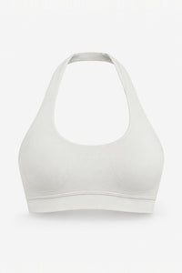 Form Halter Crop, Ivory ghost mannequin