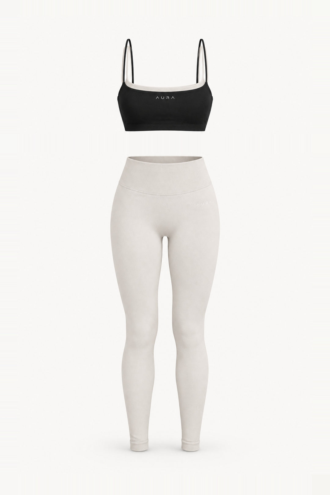 Form Layered Soft Bra & Leggings Set, Black Ivory