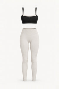 Form Layered Soft Bra & Leggings Set, Black Ivory