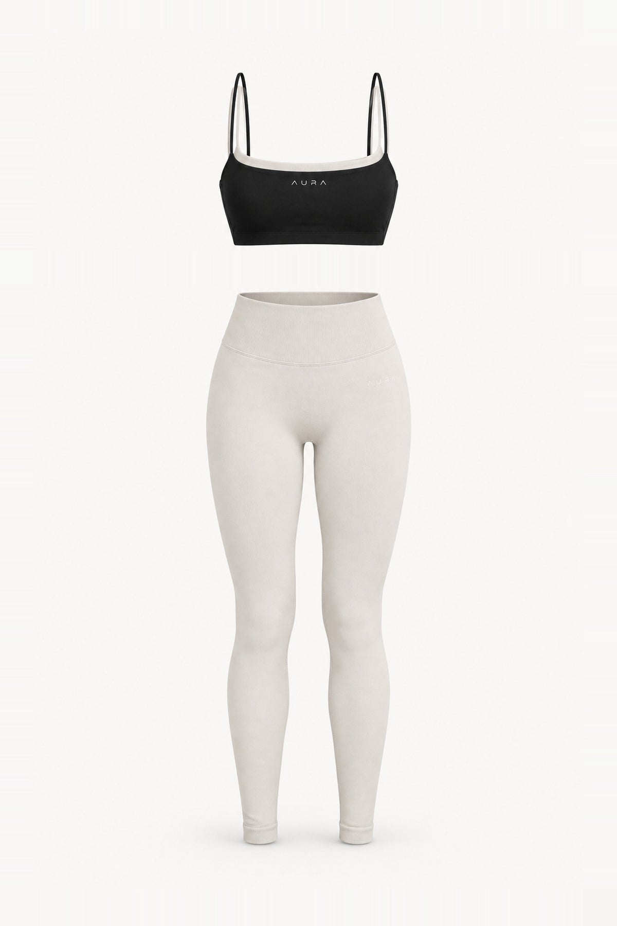 Form Layered Soft Bra & Leggings Set, Black Ivory