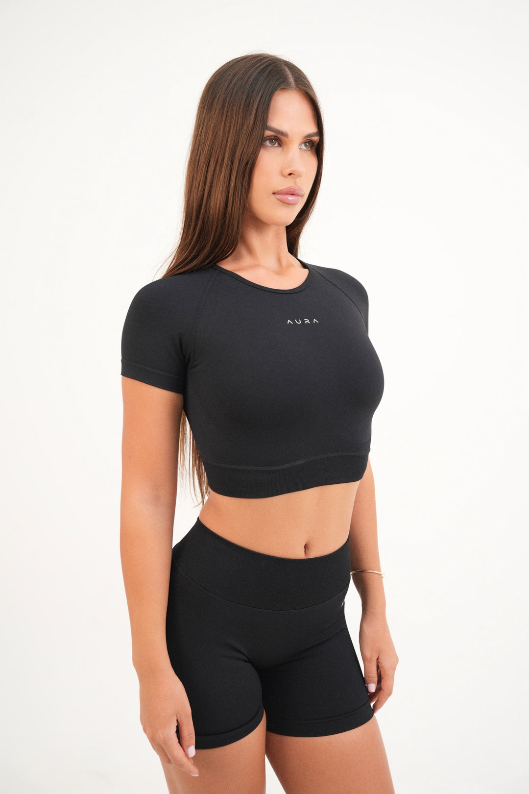 Form Cropped Tee, Black
