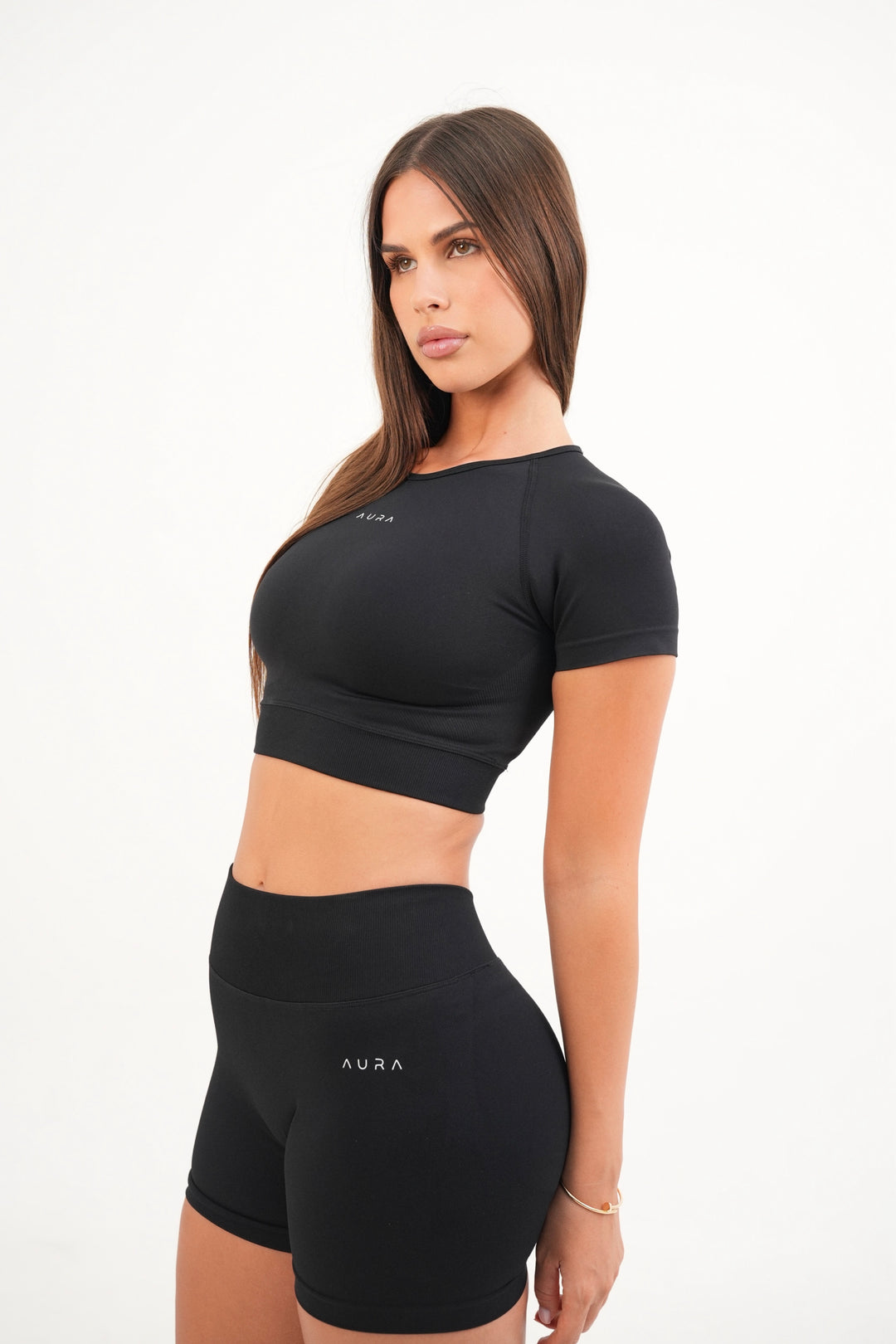 Form Cropped Tee, Black