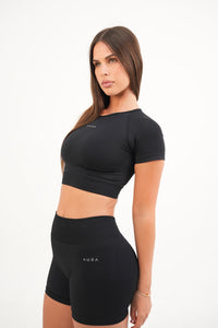 Form Cropped Tee, Black
