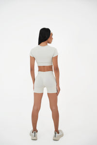 Form Cropped Tee, Ivory