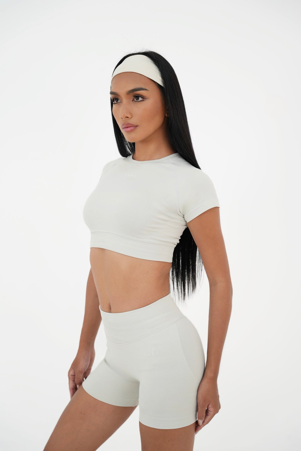 Form Cropped Tee, Ivory