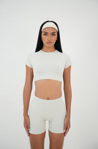 Form Cropped Tee, Ivory