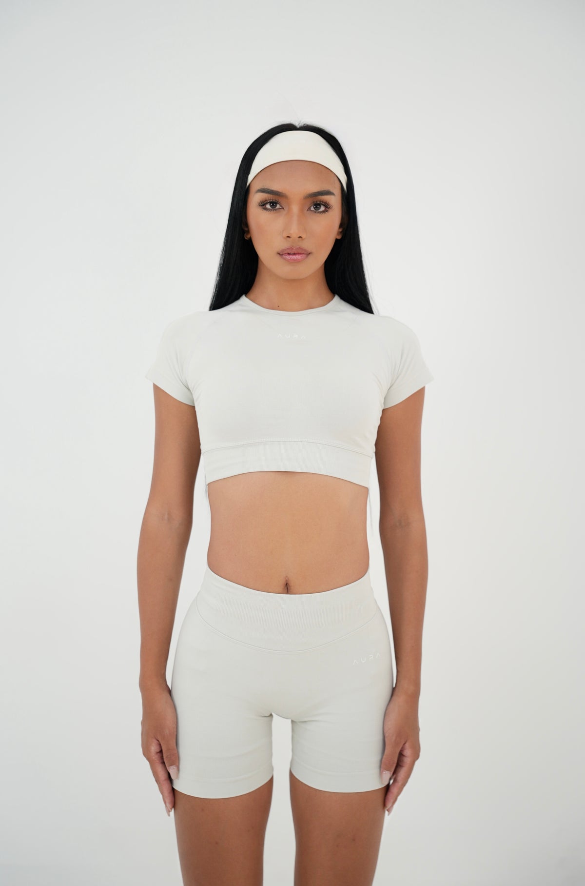Form Cropped Tee, Ivory