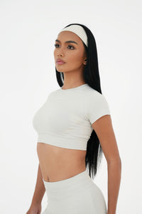 Form Cropped Tee, Ivory
