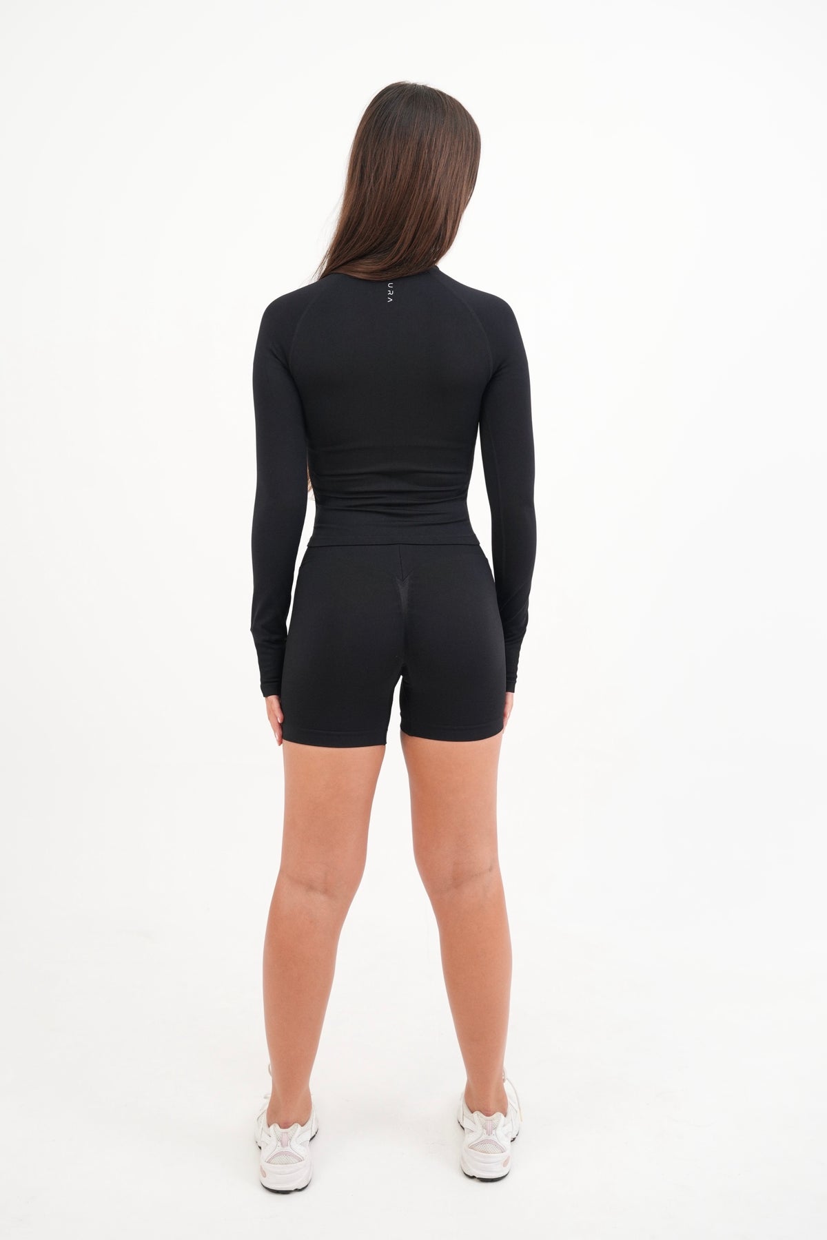 Form Fitted Half Zip Jacket, Black
