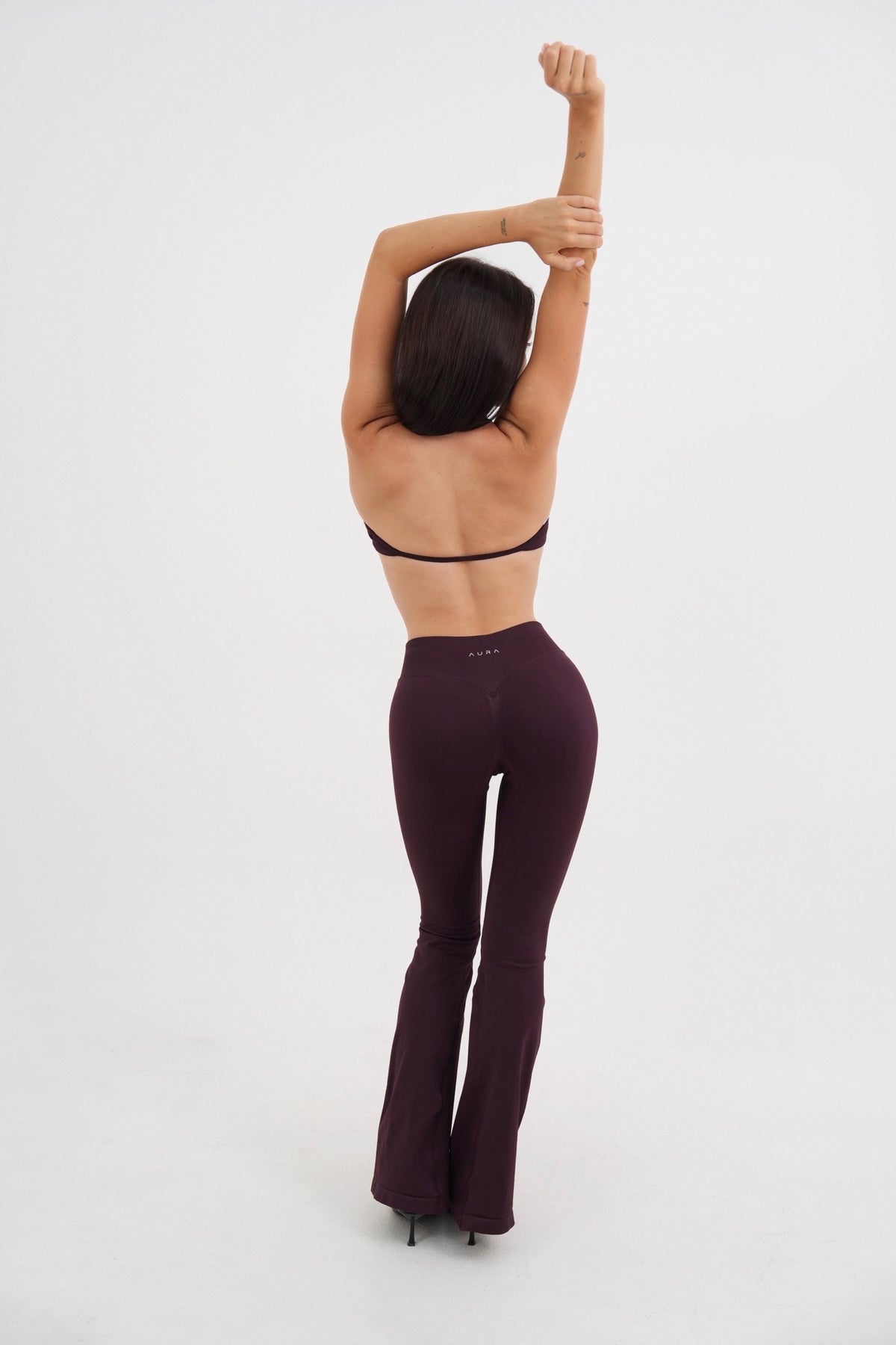 Form V Waist Scrunch Flare Pants, Merlot