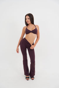 Form V Waist Scrunch Flare Pants, Merlot