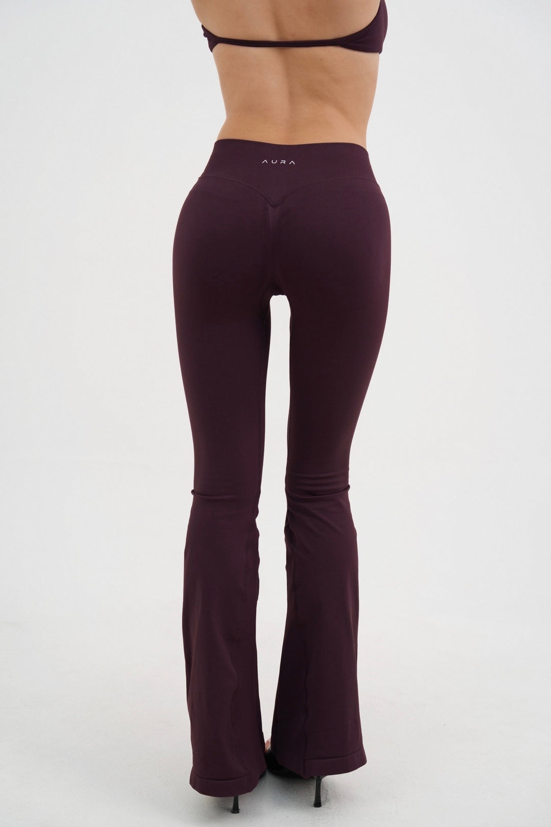 Form V Waist Scrunch Flare Pants, Merlot