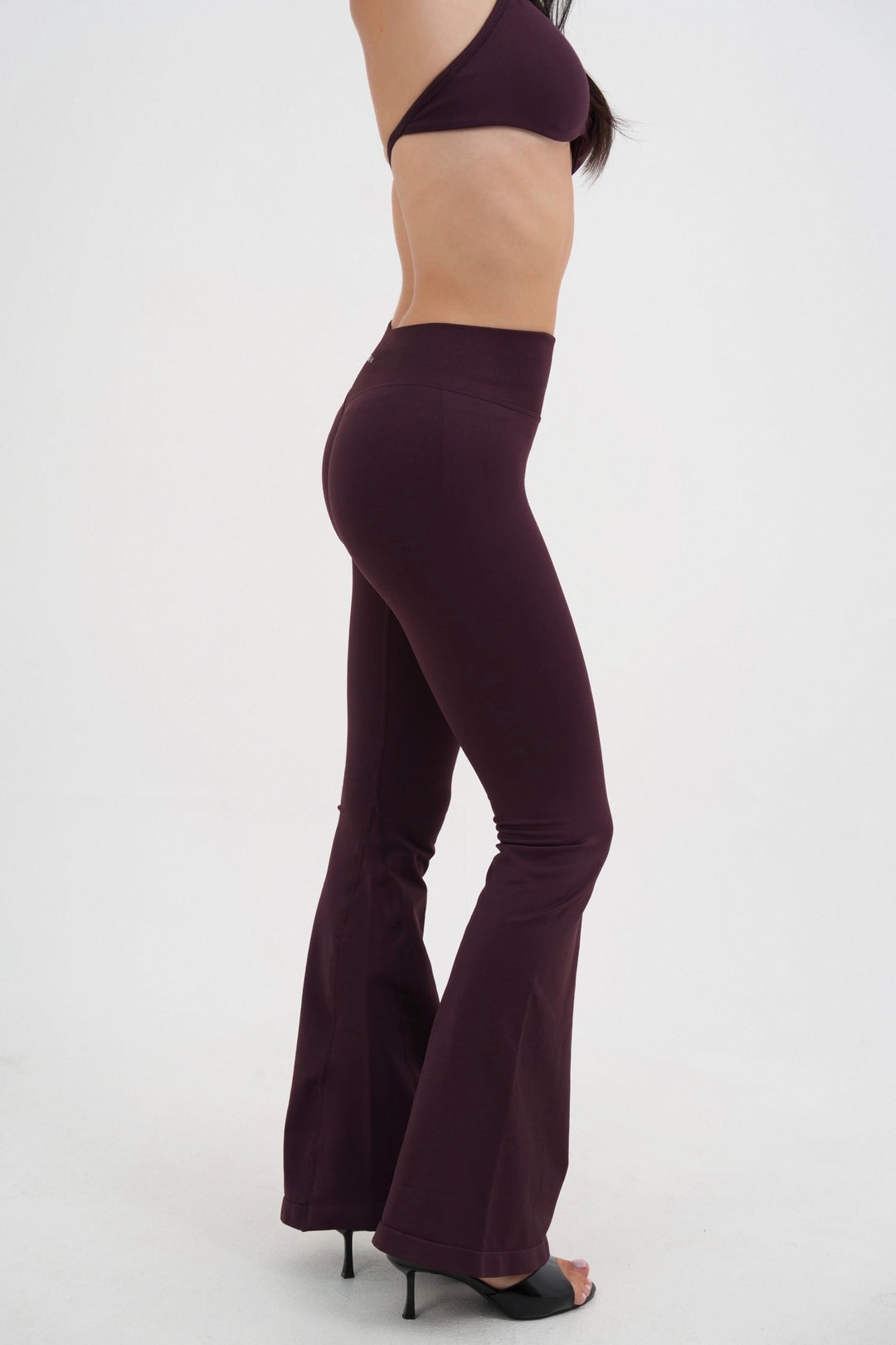 Form V Waist Scrunch Flare Pants, Merlot