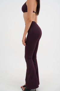 Form V Waist Scrunch Flare Pants, Merlot