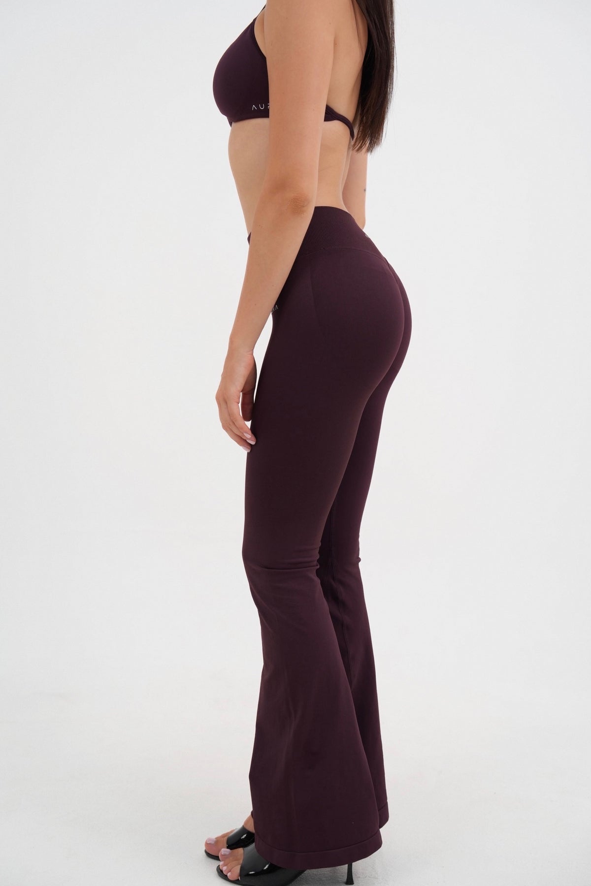 Form V Waist Scrunch Flare Pants, Merlot