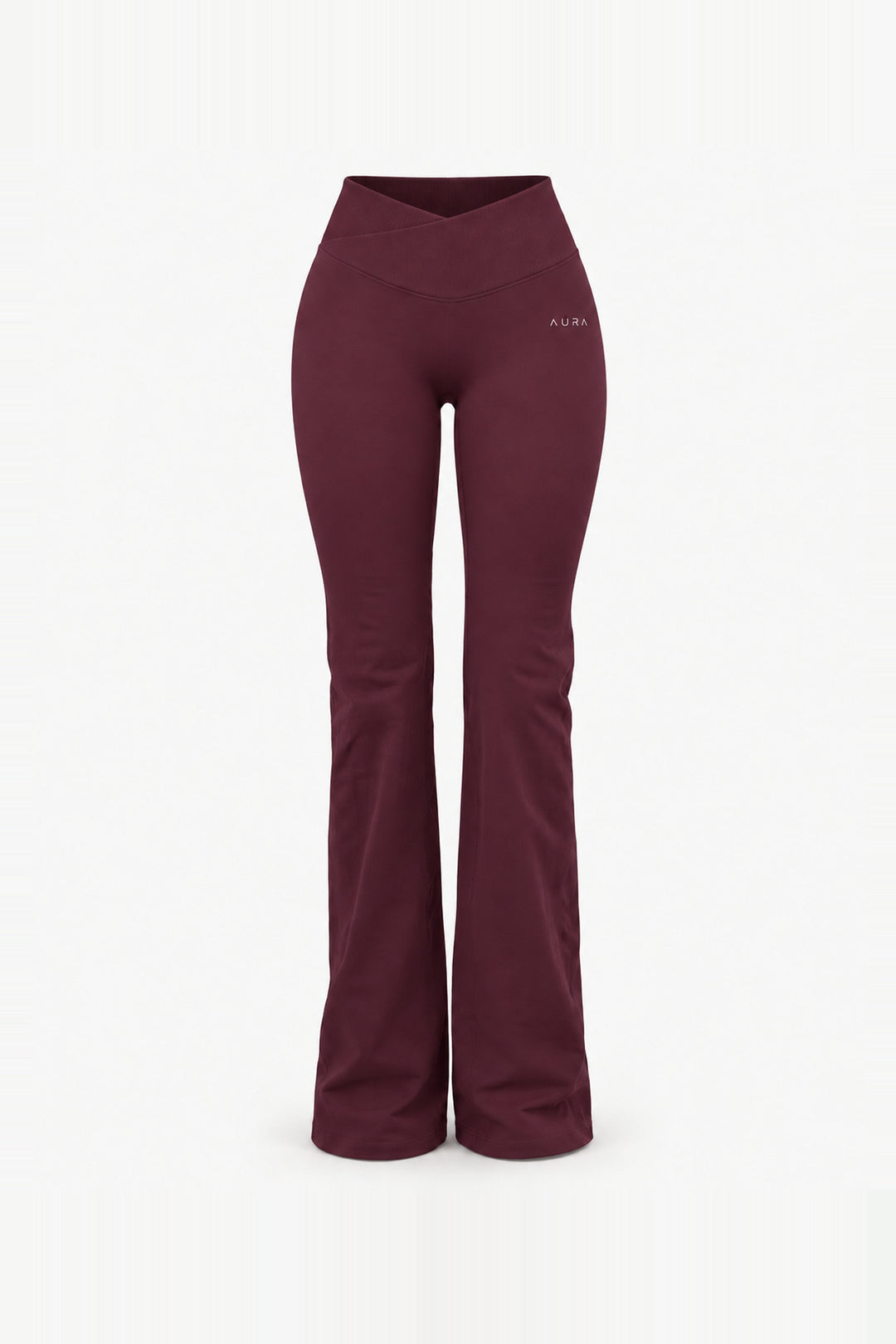 Form V Waist Scrunch Flare Pants, Merlot ghost mannequin