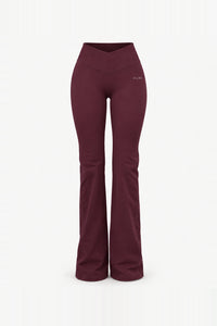 Form V Waist Scrunch Flare Pants, Merlot ghost mannequin