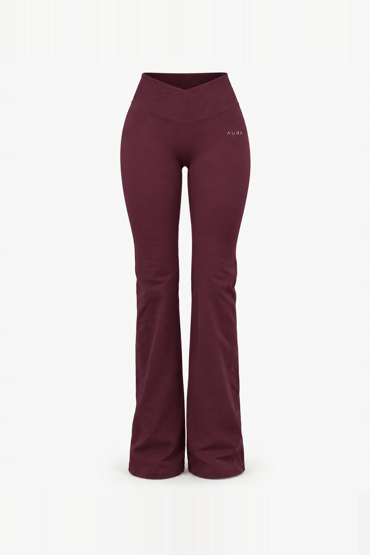Form V Waist Scrunch Flare Pants, Merlot ghost mannequin