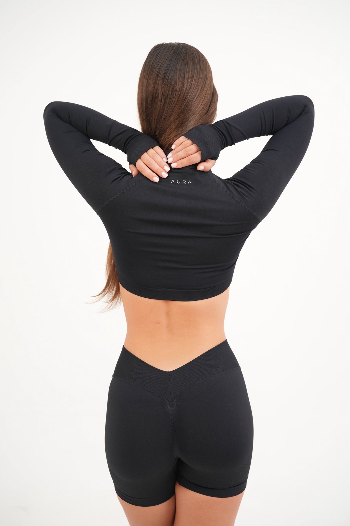 Form Cropped Half Zip Jacket, Black