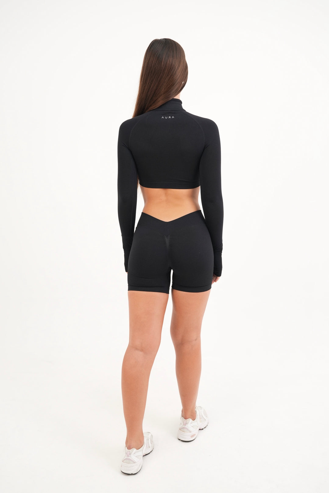 Form Cropped Half Zip Jacket, Black