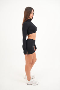 Form Cropped Half Zip Jacket, Black