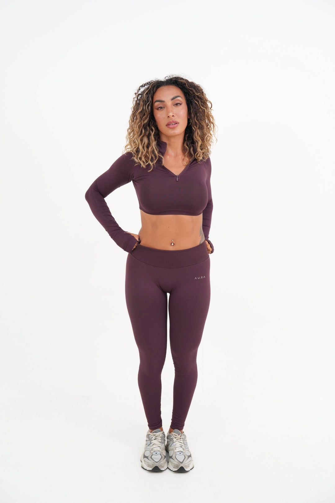 Form Cropped Half Zip Jacket, Merlot