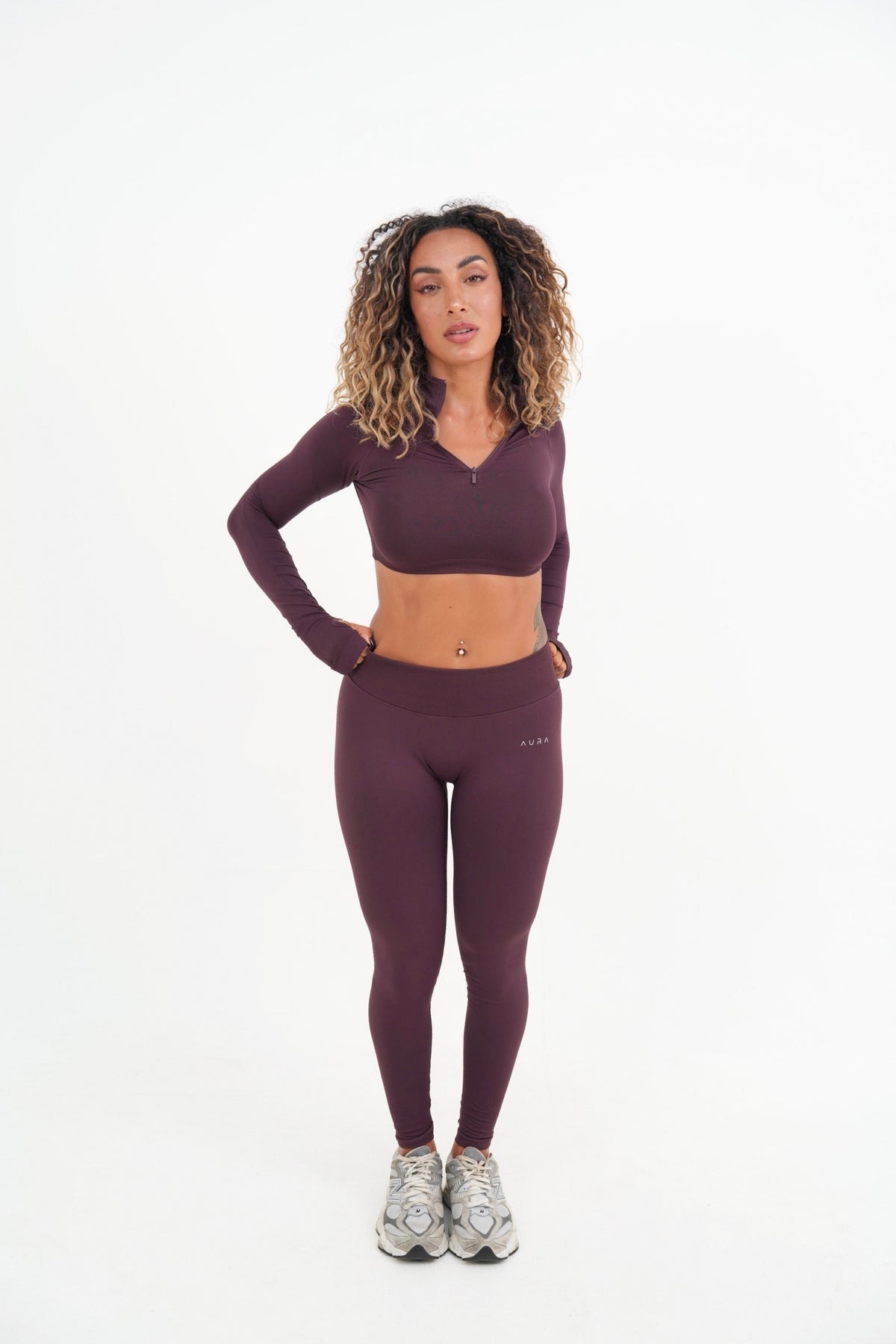 Form Cropped Half Zip Jacket, Merlot