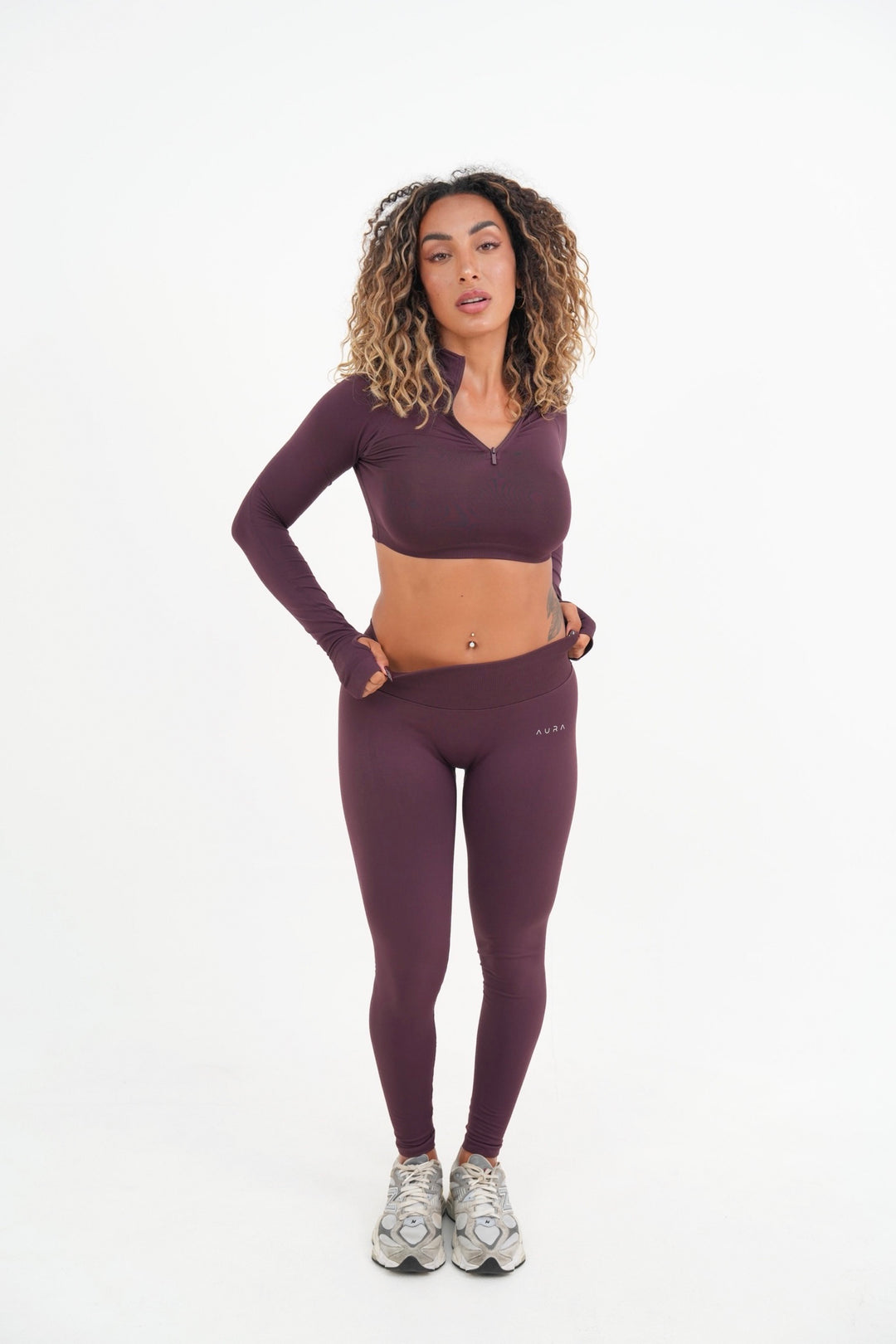 Form Cropped Half Zip Jacket, Merlot
