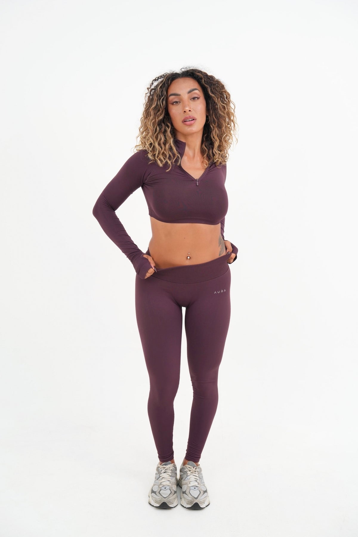 Form Cropped Half Zip Jacket, Merlot