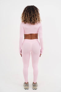Form Cropped Half Zip Jacket, Pink Blush