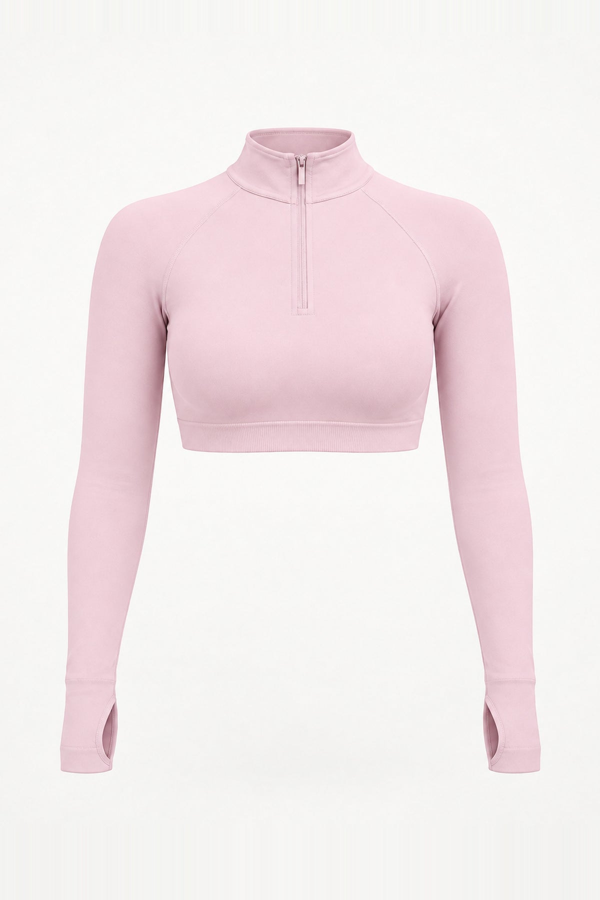 Form Cropped Half Zip Jacket, Pink Blush ghost mannequin