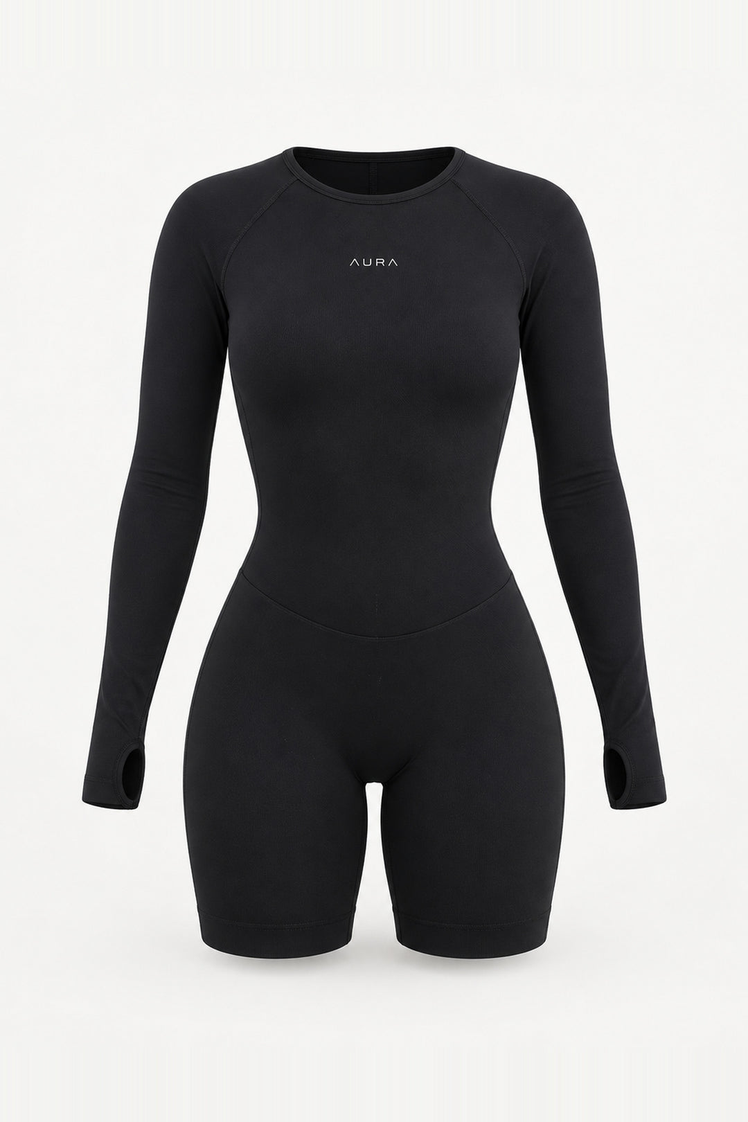 Form Long Sleeve Jumpsuit, Black ghost mannequin