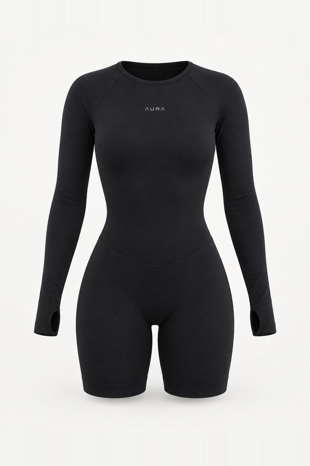 Form Long Sleeve Jumpsuit, Black ghost mannequin