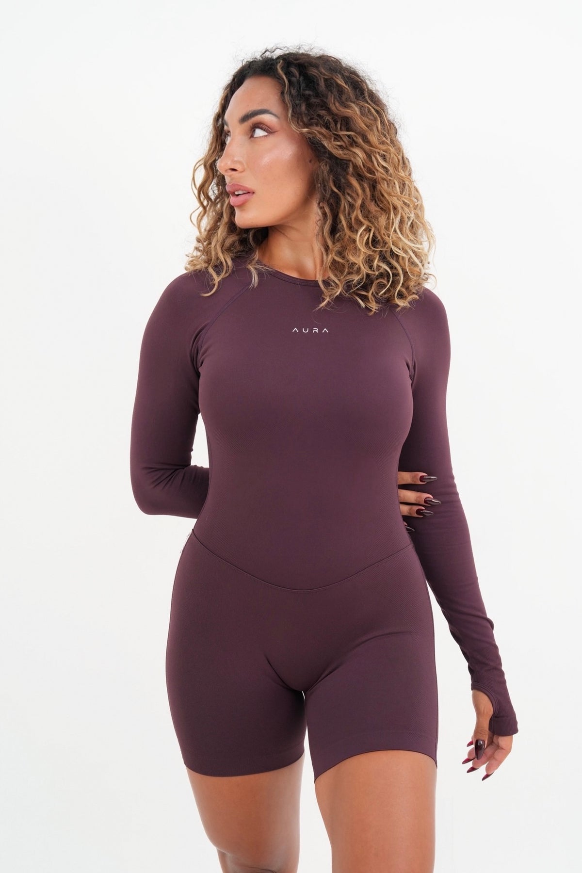 Form Long Sleeve Jumpsuit, Merlot