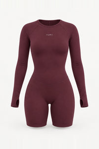Form Long Sleeve Jumpsuit, Merlot ghost mannequin