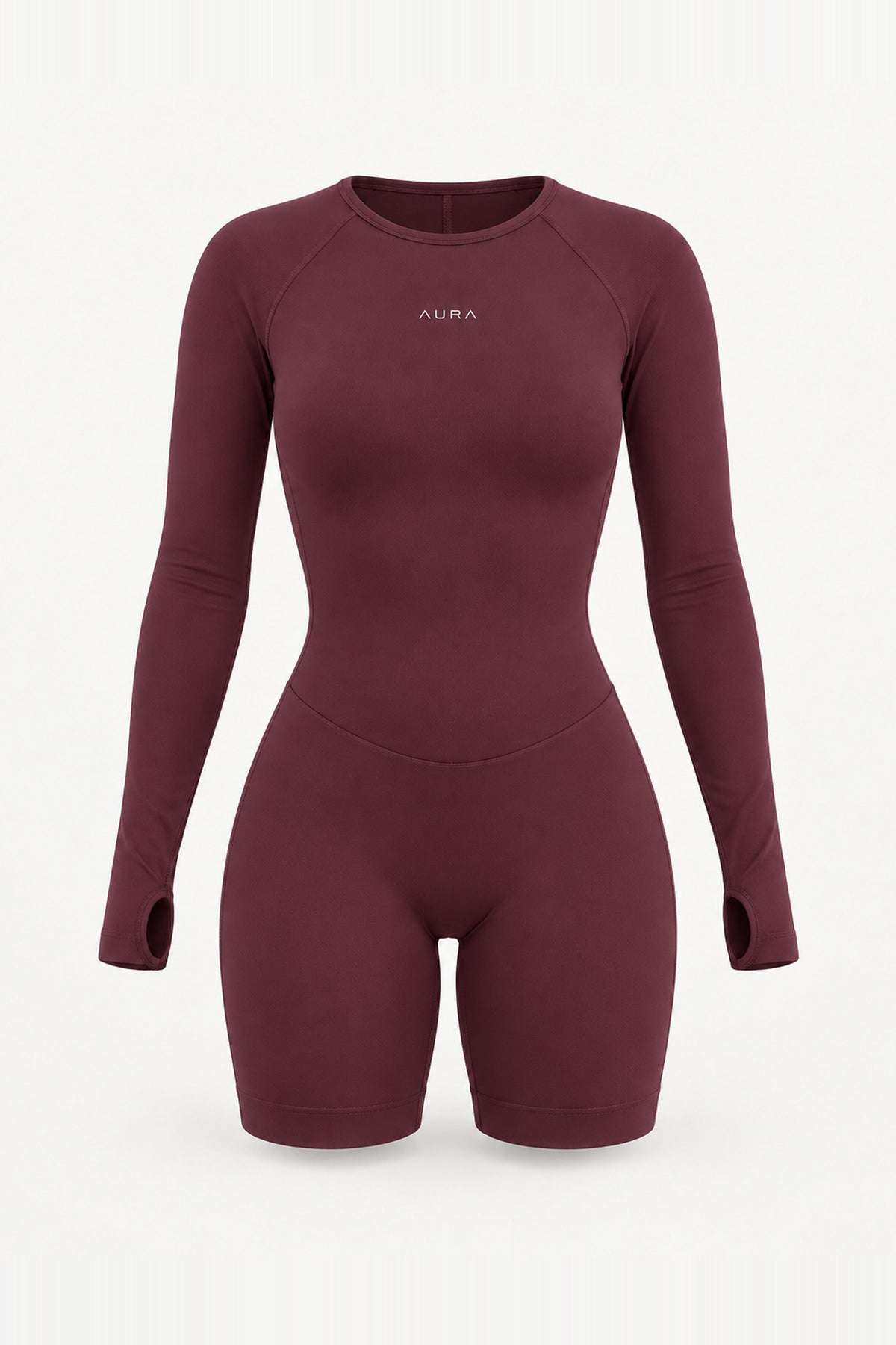 Form Long Sleeve Jumpsuit, Merlot ghost mannequin