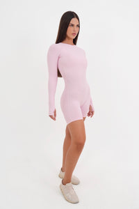 Form Long Sleeve Jumpsuit, Pink Blush